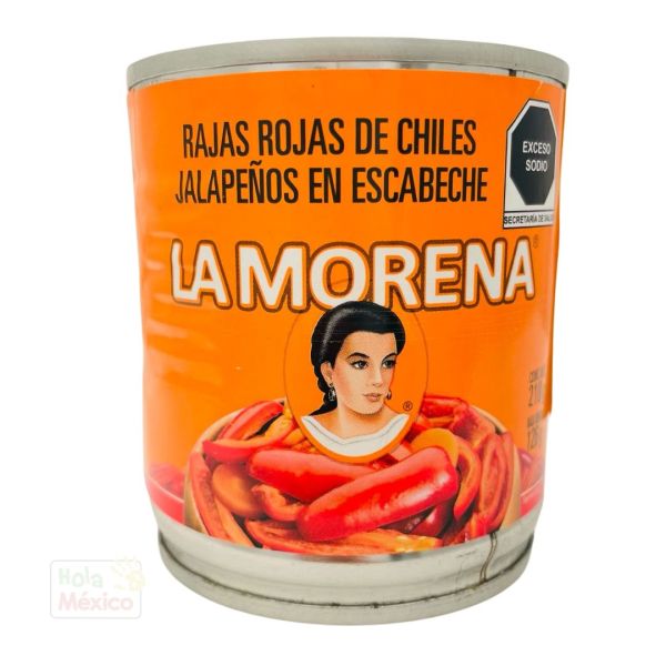 La Morena, Rote Jalapeños in Streifen, 210 g / Abtropfgewicht 126g