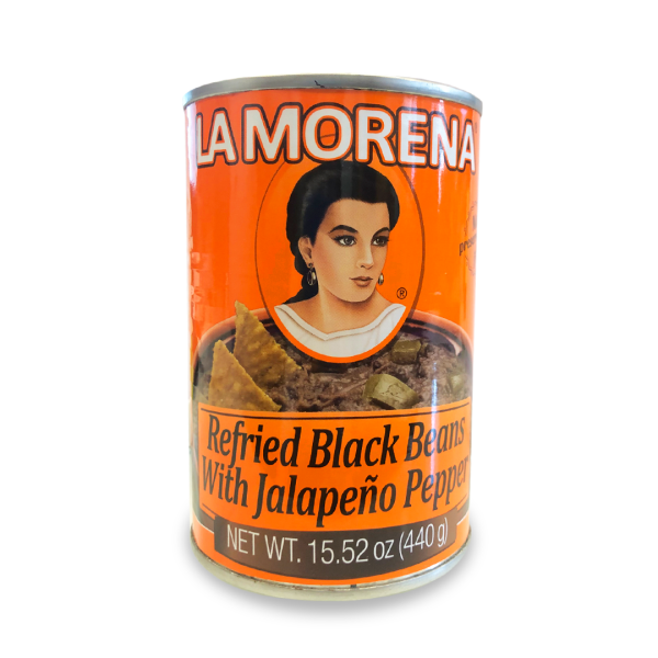 Frijoles Negros refritos con Jalapeño, La Morena, 440 g